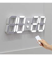 mooas 3D LED Clock, Multi-Function LED Clock (Calendar, Alarm, Temperature) (15.3" Big Plus White...