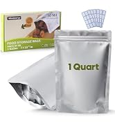60pcs 1 Quart Mylar Bags for Food Storage - ExtraThick 10 Mil - Smell Proof Mylar bags 1 Quart - ...