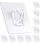 PEYZCNOK Adhesive Hooks, Heavy Duty Utility Hooks 20 lb(Max) Waterproof and Oilproof Removable, C...