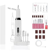 Nail Dremel - Cordless Electric Nail File with 12 Drill Bits - Nail Drill for Acrylic Gel Dip Pow...