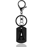 ANHBKAR A-Z Stainless Steel Letter Keychain - Alphabet Initial Key Ring for Men Women, Purse or C...