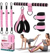 medetayi Upgraded Multifunction Pedal Resistance Band with Handles, 3-Tube Adjustable, Ankle Resi...