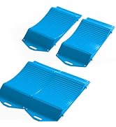 Blue Heavy-Duty Tire Saver Ramps - Set of 4 Anti-Slip Vehicle Storage Ramps for RV, Camper, Trail...