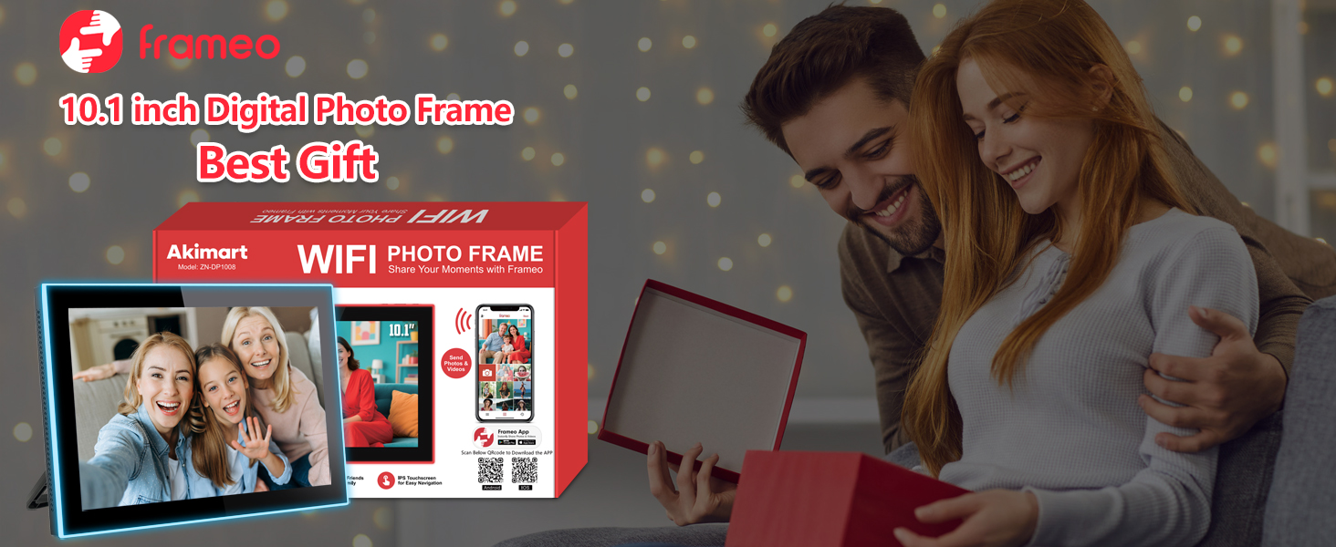 FRAMEO 10.1 Inch Smart WiFi Digital Photo Frame Digital Picture Frame