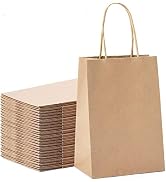 GSSUSA Gift Bags Small Paper Bags Brown 5.25x3.75x8 100pcs, Gift Bags with Handles Bulk, Bags for...