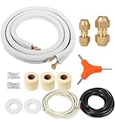 10 Ft Mini split Line set, 1/4"& 3/8" 0.D. Flared copper TubingPipes & 3/8" Thickened PE insulate...