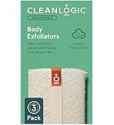 Cleanlogic Organic Cotton Exfoliating Body Scrubber, Reusable Exfoliator Tool for Smooth and Soft...