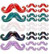 SHINEOFI 50pcs Mustache Shape Beads Acrylic Mustache Charms Large Hole Loose Spacer Beads Jewelry...