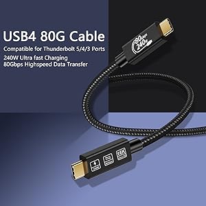 CHENLENIC USB 4 Cable USB C Cable Thunderbolt 5 4 3 cable charging data ssd extension type c cable