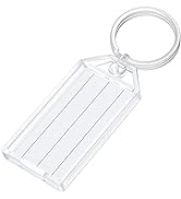 Uniclife 2 Inch Tough Plastic Key Tags White Item Identifiers with Blank Paper Labels Transparent...