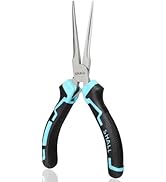 SHALL 6" Mini Needle Nose Pliers, Long Nose Pliers w/Comfort Grip Handles & Non-Serrated Drop For...