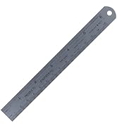 PEC Tools 6" Steel Ruler, Satin Chrome Finish, Accuracy to 16ths/32nds/64ths/10ths/20ths/50ths/10...
