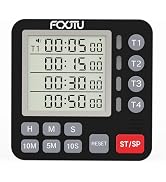 FCXJTU Digital Dual Kitchen Timer, 4-Channel Magnetic Countdown Timer for Cooking, On/Off, Large ...
