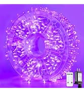 JMEXSUSS 400 LED Purple String Lights Indoor Outdoor Waterproof, 132ft Purple Halloween Lights Pl...