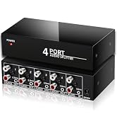 FlyroadUp 3.5mm Aux + RCA L/R Audio Splitter 1 in 4 Out Stereo Analog Audio Distributor Box