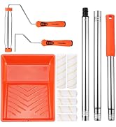 ValueMax 12PCS Paint Roller Kit with Tray, 9" & 4" Roller Frames, 6PCS Microfiber Replacement Cov...