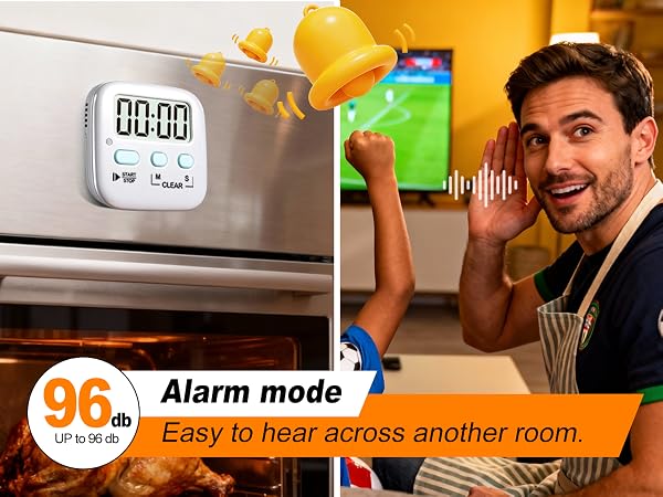 Kitchen Timer with Loud Alarm Mode