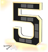 9" Solar Powered House Numbers for Outside, XTAUTO 300LM Large Modern Backlit Address Signs Auto ...