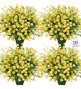 Besteek 20 Bundles Artificial Flowers for Outdoors Fake Plastic Flowers UV Resistant Realistic Fa...