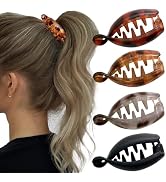 Banana Hair Clips Small Hair Clip 4PCS Cute Oval Black Gold Leopard Print Banana Hair Accessory C...