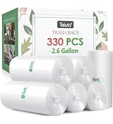 2.6 Gallon 330 Counts Strong Trash Bags Garbage Bags by Teivio, Bathroom Trash Can Bin Liners, Sm...