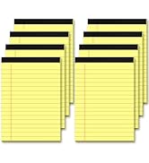 8 Pack Yellow Legal Pads 4x6 Note Pads Small Writing Pads 4x6 Narrow Ruled 80GSM Pads of Paper Ye...
