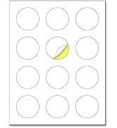 2" Round Matte White Sticker Label, Laser/Inkjet Printing - Letter Size, 30 Sheets