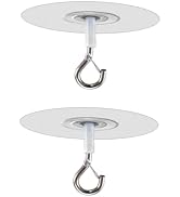 WNHNO 2Pcs Adhesive Ceiling Hook - Weight-Bearing Stick-On Ceiling Hook, Sticky | Drill Free Hang...