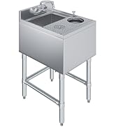 AmGood 22 in. x 18 in. Mixology Station - Underbar Hand Sink with Glass Rinser and Dipper Well