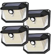 Brightever Solar Outdoor Lights, 4-Pack 178 LEDs Motion Sensor Wall Light with 270° Wide Angle & ...