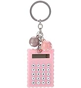 Mini Calculator, Portable Cute Cookies Style Pocket Key Chain Calculator, Candy Color Digits Elec...