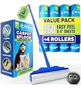 PetLovers Large Lint Roller with 3 Refills – 360 Total Sheets for Tackling Pet Hair, Extra Large ...