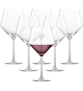 ZWIESEL GLAS Pure Burgundy Red Wine Glass (Set of 6), Graceful Burgundy Glasses for Red Wine, Dis...