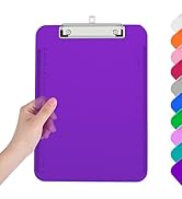 Piasoenc Plastic Clipboards, Translucent Clip Board with Low Profile, Purple Clipboard with Ruler...