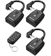 DEWENWILS Outdoor Remote Control Outlet, 125V 15A 1/2 HP Weatherproof Wireless Remote Control Swi...