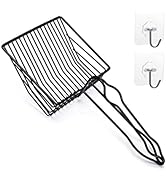QUALIALL Metal Cat Litter Scoop, Fast Kitty Box Pooper Scooper with Holder, Deep Large Shovel, Up...