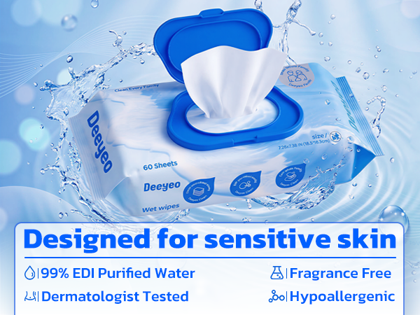 Deeyeo Wet Wipes,Designed for sensitive skin