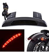 KATUR Smoke Chopped Fender Edge Motorcycle 8 LED RED Stop Running Brake Rear Tail Light Compatibl...