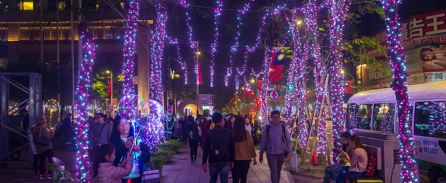 pink tree lights