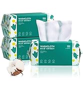 Soft Disposable Face Towel, Cotton Facial Dry Wipes 300 Count, Cotton Dry Wipes for Washing and D...
