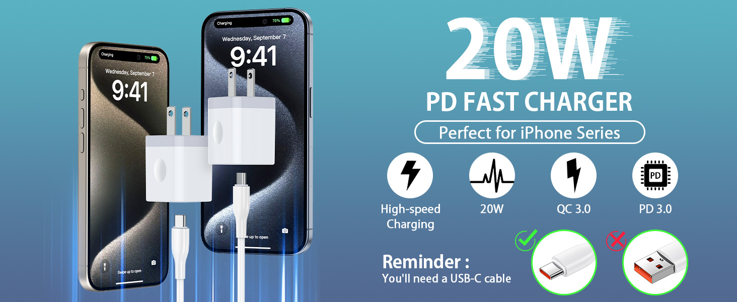 PD 3.0 USB Type C Fast Charger Cube