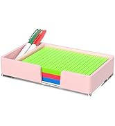 pink acrylic pen holder and post it note holder