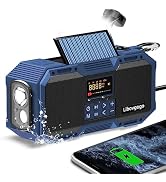 Emergency Radio 10W IPX5 Waterproof Bluetooth Speaker,Portable Digital AM FM Radio with Flashligh...