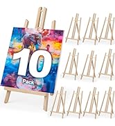 10 Pack 16 Inch Wooden Easel Stand, Portable A-Frame Tabletop Display Easel for Painting, Canvas,...