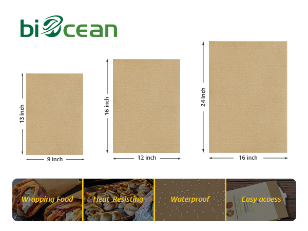 biocean Unbleached Parchment Paper Sheets