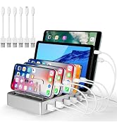 ELAORY Charging Station, USB Cell Phone Charging Station for Multiple Devices, 6 Ports Charger St...