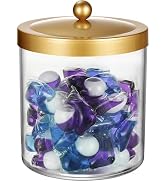 Amolliar 50 Oz Apothecary Jar - Clear Container with Stainless Steel Lid, Plastic Jar for Laundry...