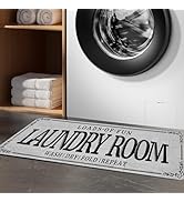 ZHLHPER Laundry Room Rug 20"x 47" Non-Slip Rubberback Laundry Rug Machine Washable Laundry Mat Fa...