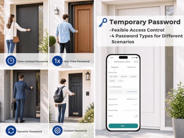 4 Types of Temporary Password Unlock Smart Deadbolt Lock