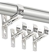 Curtain Rod Bracket, Adjustable Heavy Duty Curtain Rod Holders for Wall, 4 Pack Ceiling rods Hook...